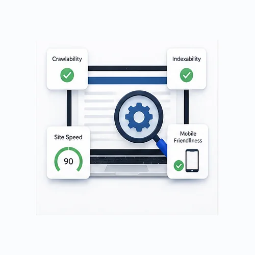 Technical SEO audit dashboard