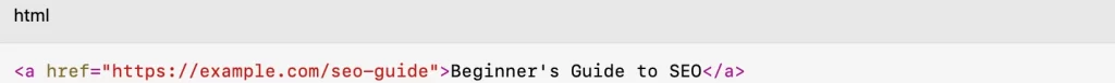 anchor text example inside an HTML link
