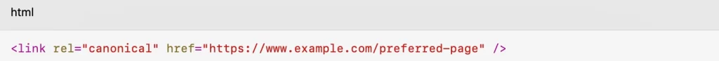 title tag example shown in HTML format