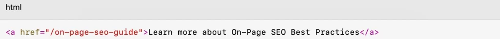 internal link example connecting related SEO pages