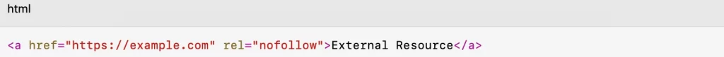 nofollow link example using rel attribute