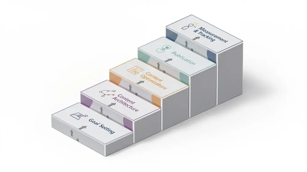 Six-stage SEO content planning framework