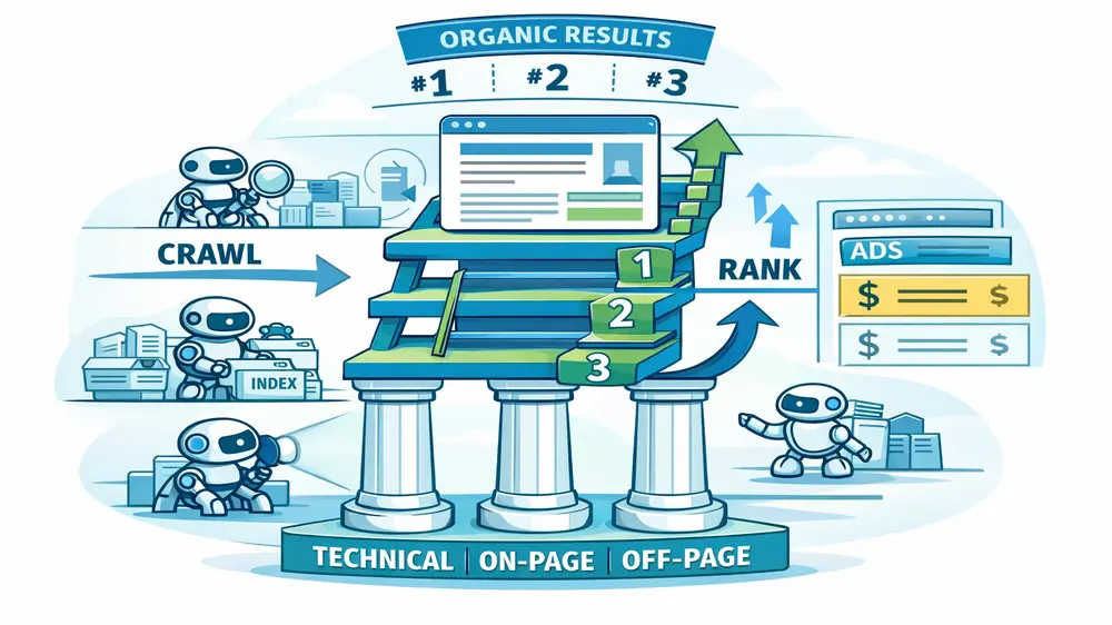 SEO friendly URL structure with clean slugs and logical folders