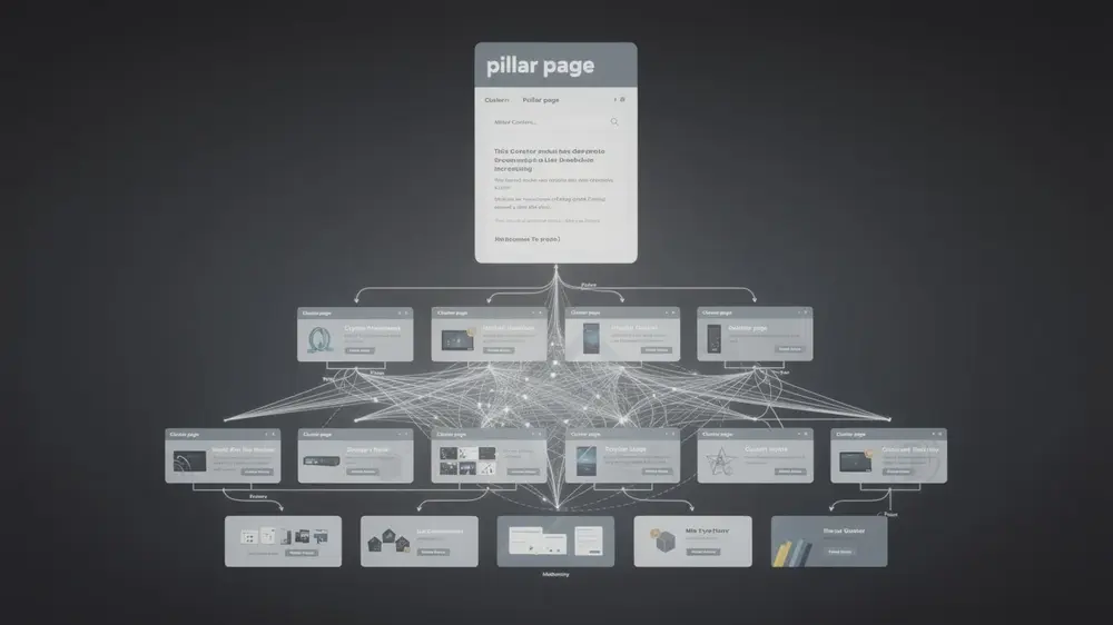 Topic cluster structure with pillar page and supporting content pages