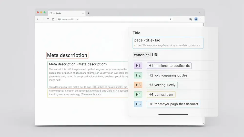 Detailed SEO Extension interface for checking on-page SEO elements