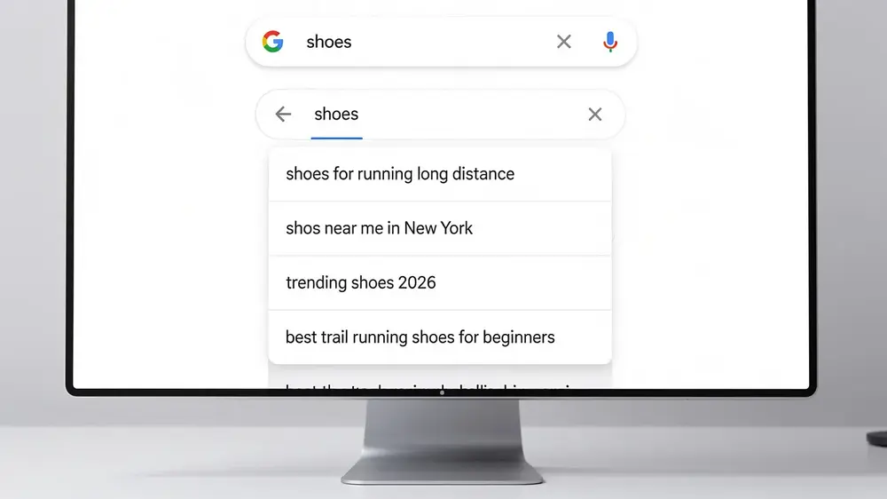 Google Autocomplete predictions used for SEO keyword research