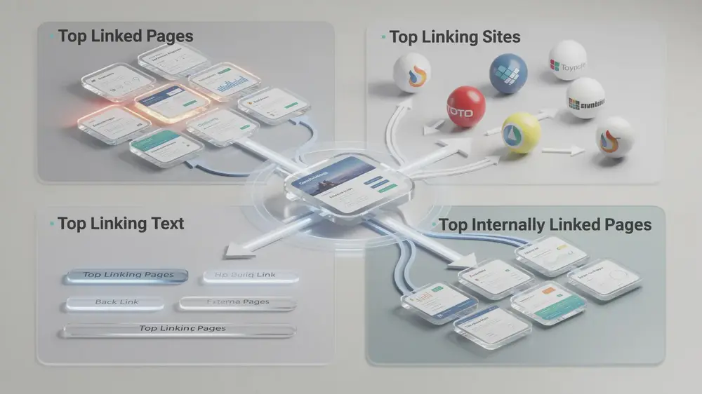 Google Search Console Links report showing internal and external link data