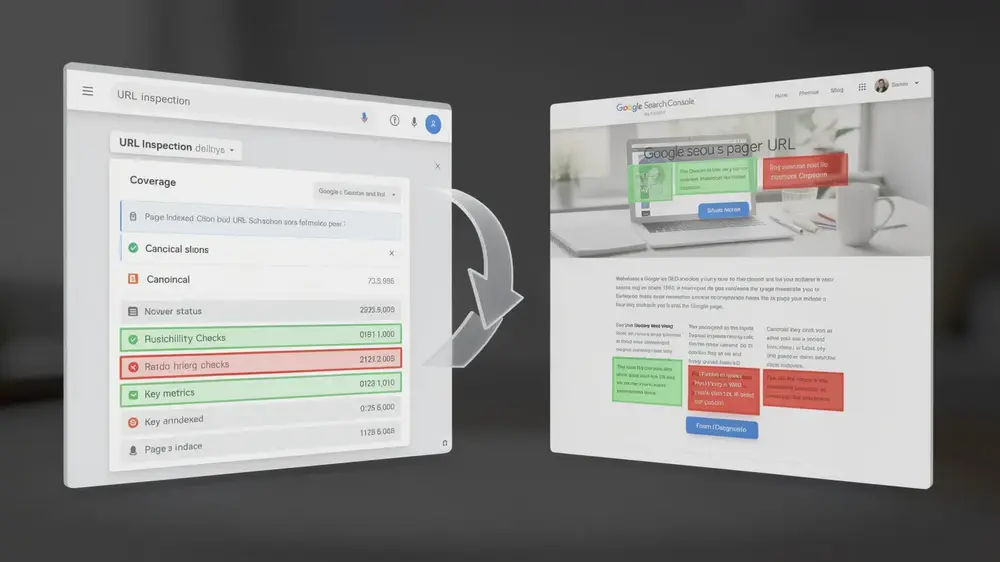 Google Search Console URL Inspection tool interface used to diagnose indexing and crawling issues
