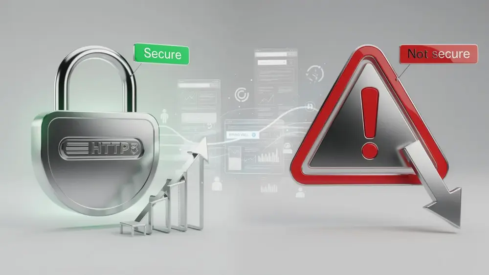 Secure HTTPS connection supporting user trust and SEO reliability