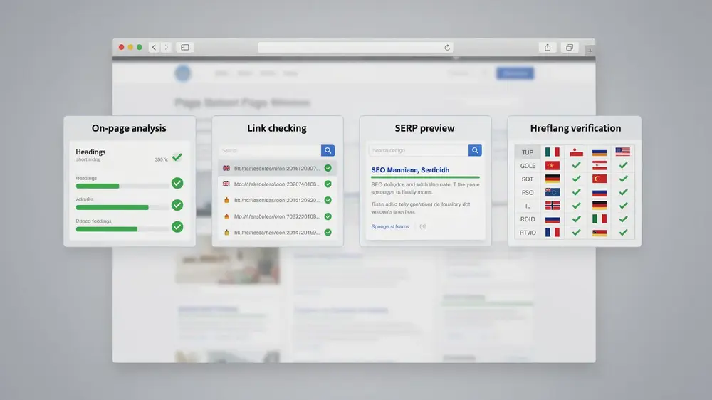 Using SEO Minion to inspect metadata links headings and hreflang
