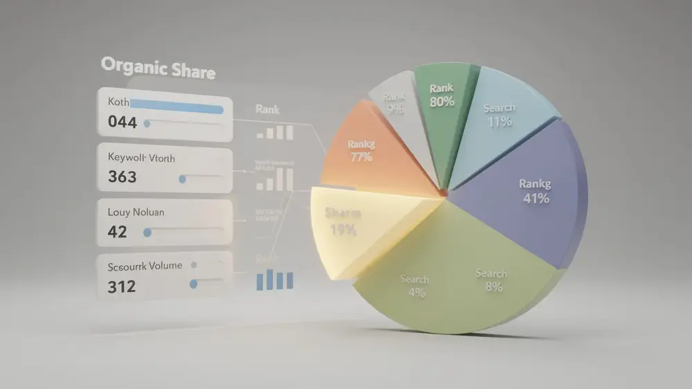 Share of voice in SEO showing organic visibility compared with competitors