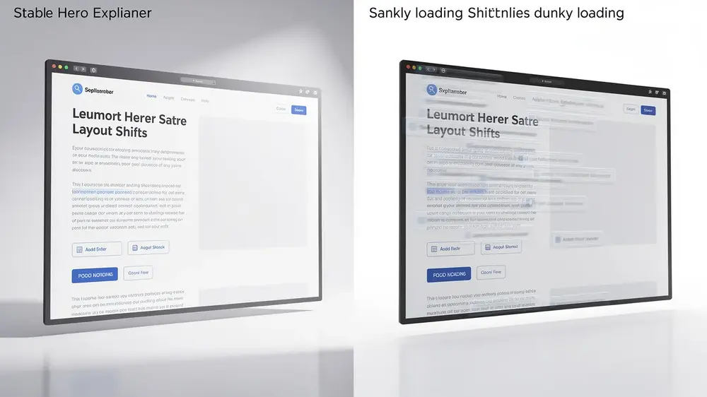 Illustration explaining Cumulative Layout Shift as unexpected movement of visible page content
