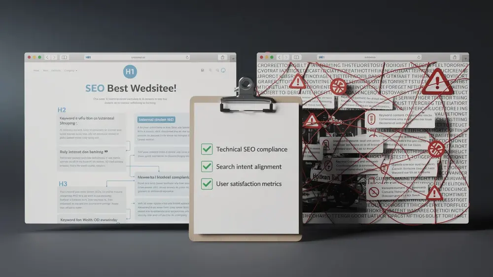 Editorial review connecting content quality, search intent and user experience