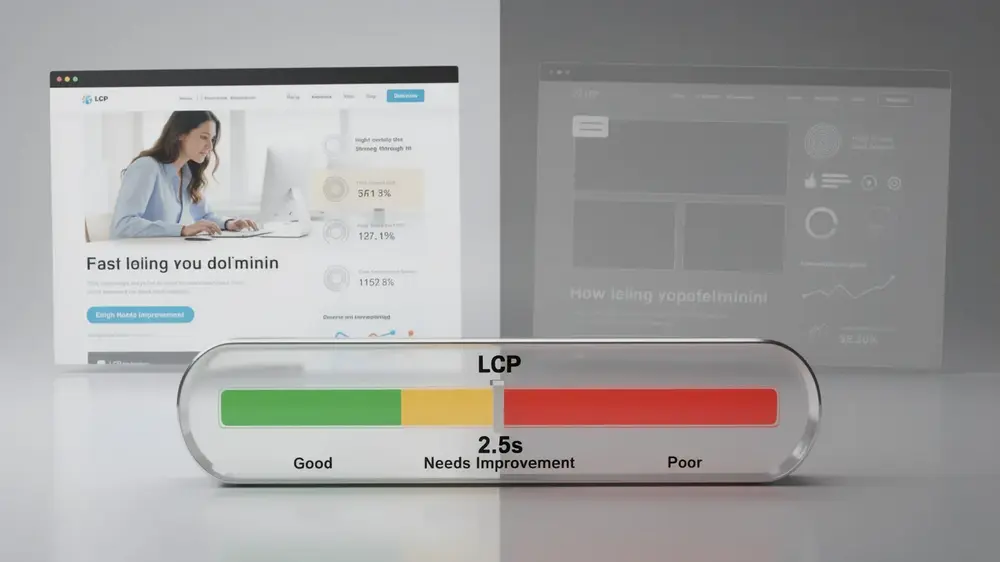 Illustration showing how LCP connects page speed, search visibility, and user experience