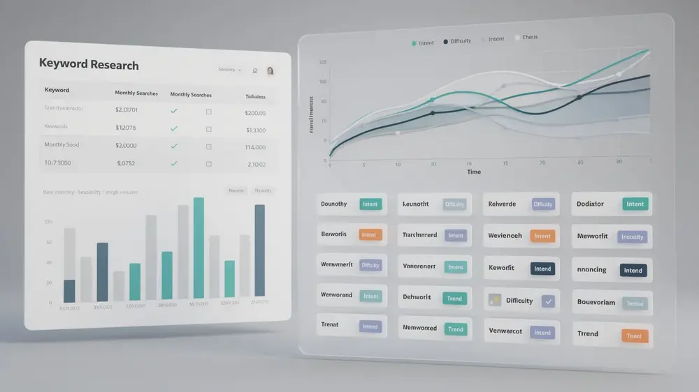 Process for checking keyword search volume with research tools and market settings