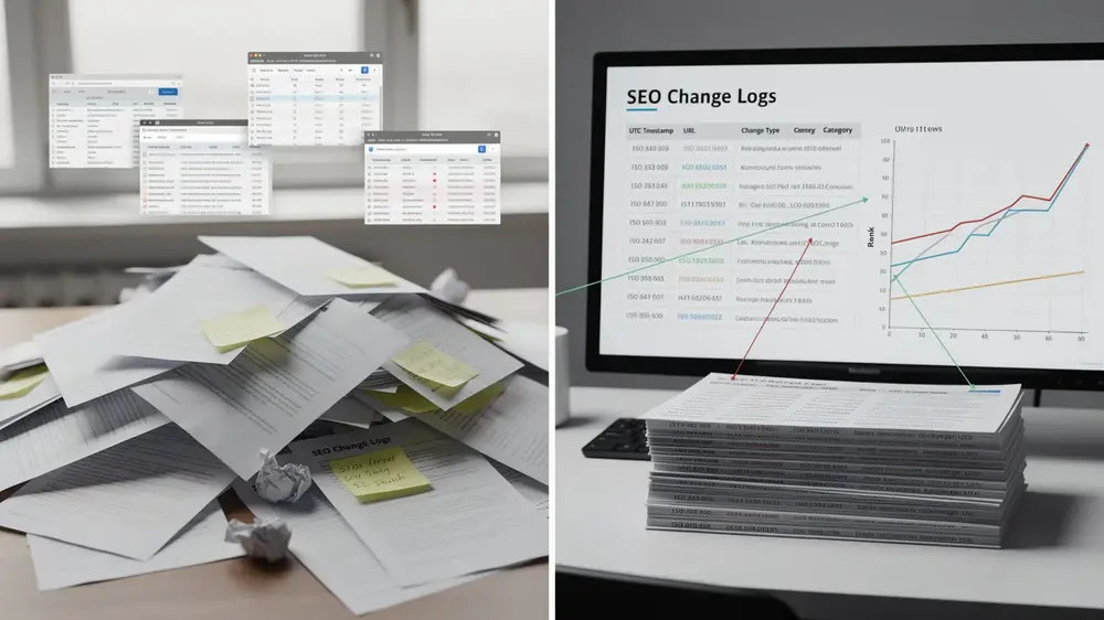 Common SEO change log mistakes including vague records and missing validation