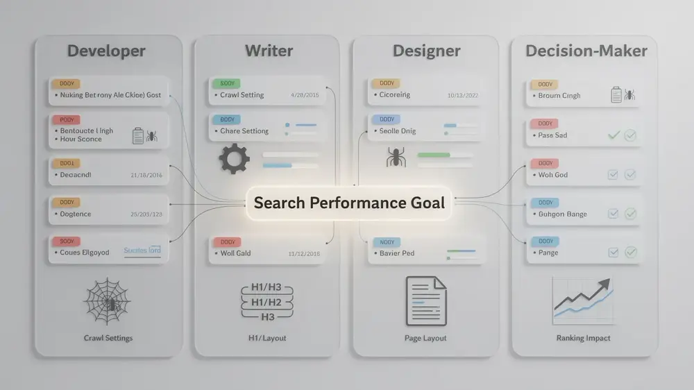 SEO communication brief connecting a request with scope, ownership and verification