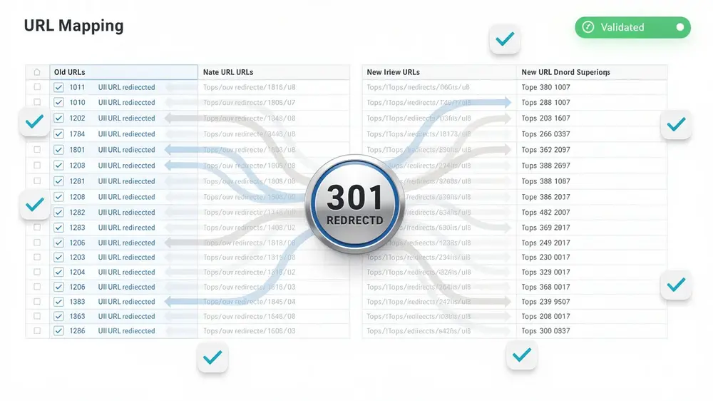 URL mapping and redirect controls for high risk website changes